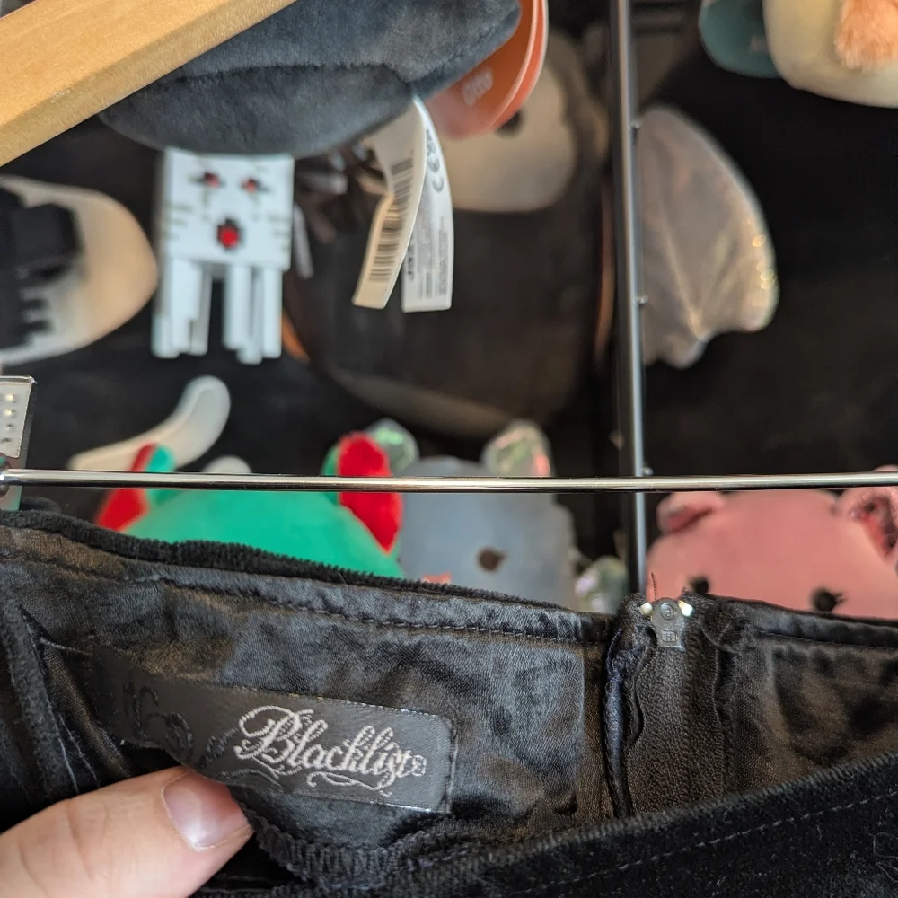 Vintage Y2K Lip Service Black Velvet Corset Skirt - Picture 3 of 4